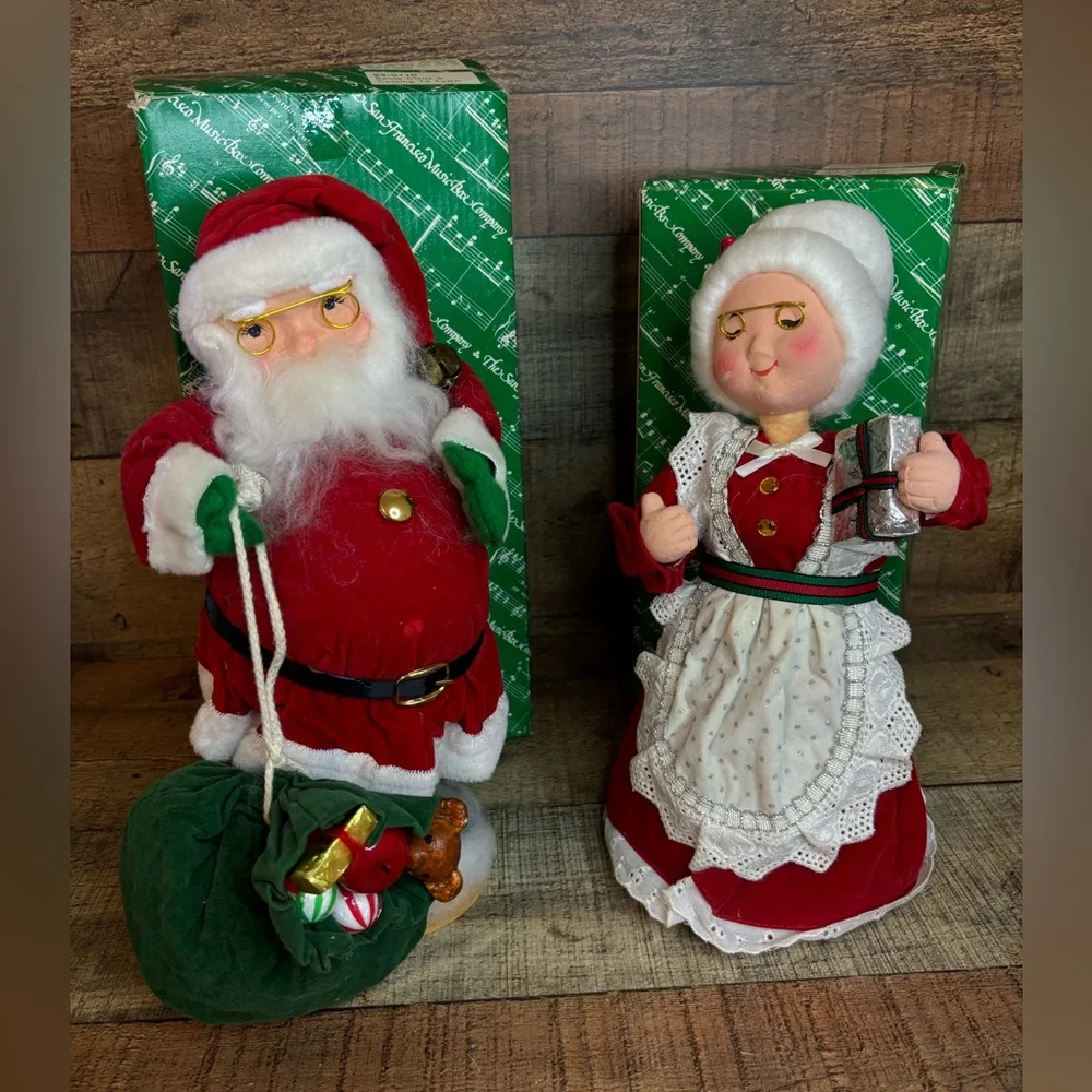 Animated Santa & Mrs. Claus Christmas Music Dolls The San Francisco Music Box